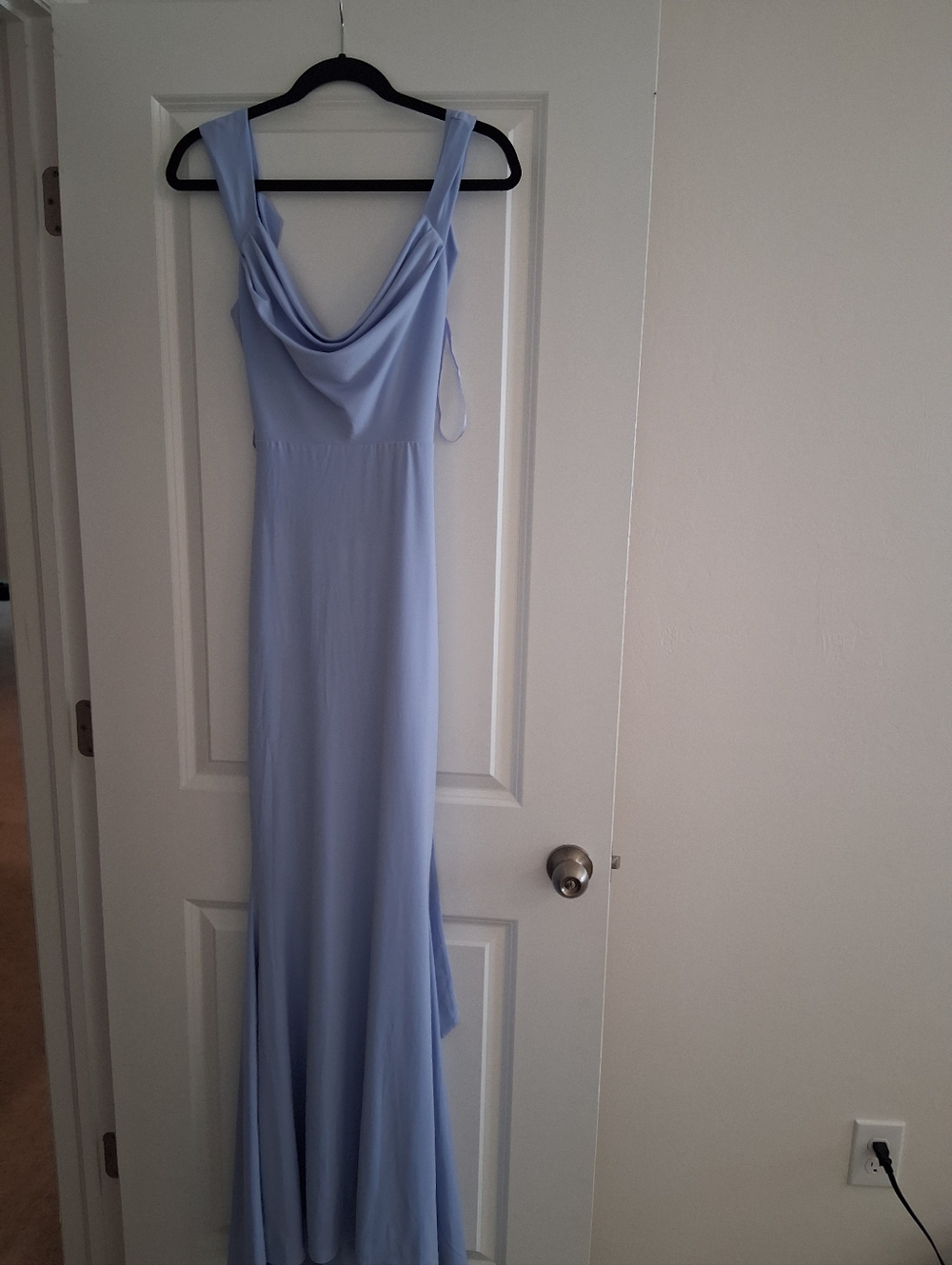 Windsor Elegant Light Blue/periwinkle Cowl Neck Prom Dress